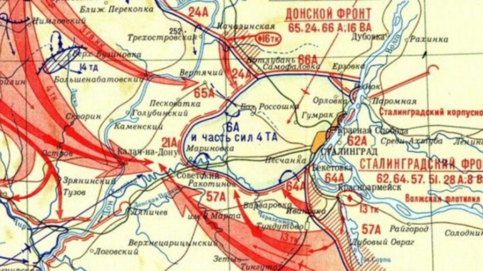 Военная карта сталинградской битвы